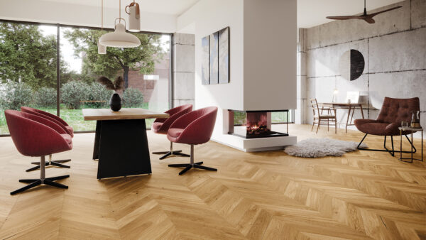 Parchet stejar Bright Chevron 130