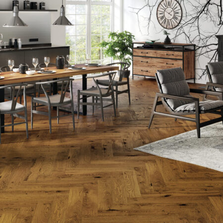 Parchet stejar Brown Sugar Herringbone 130