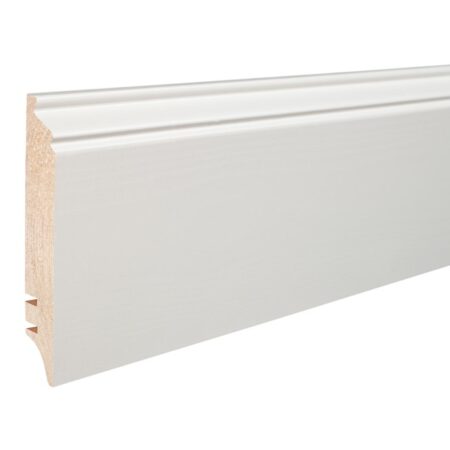 Plinta lemn P90 albă lăcuită