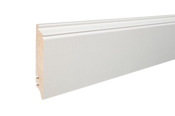 Plinta lemn P90 albă lăcuită